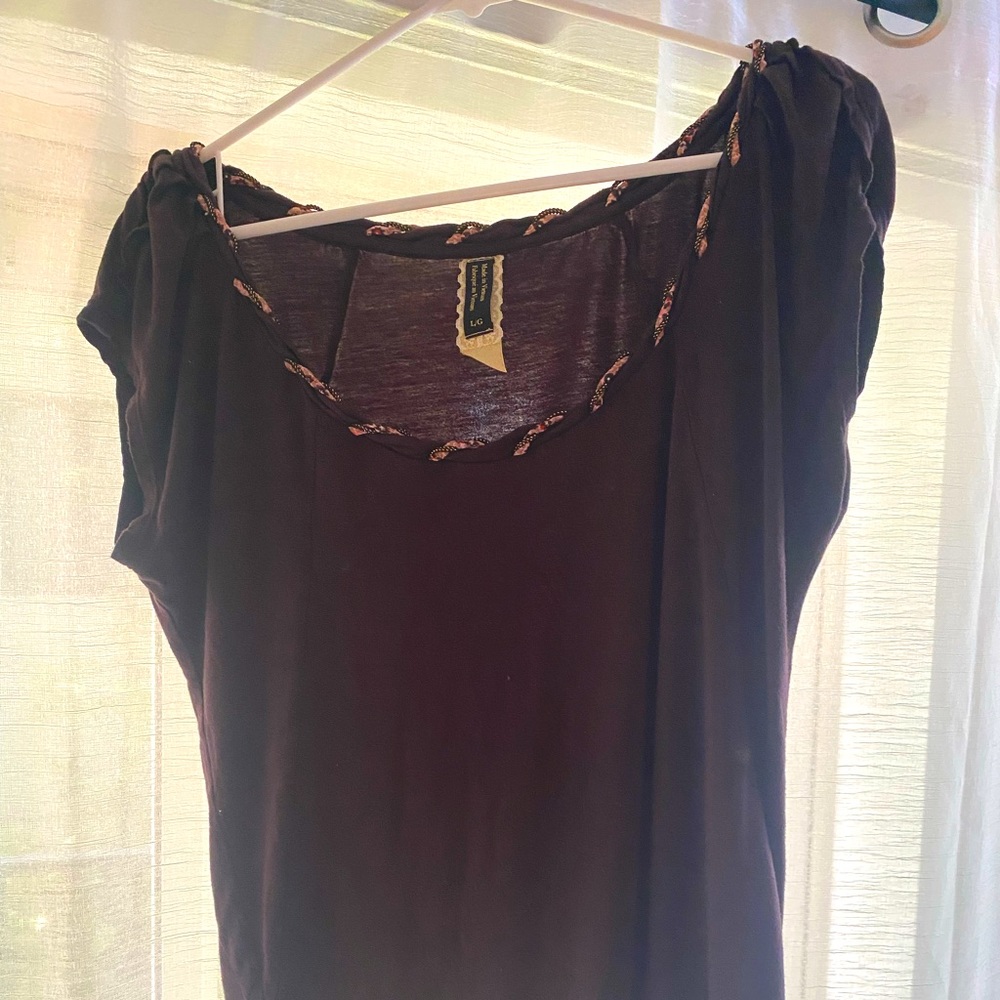 Anthropologie top with decorative trim